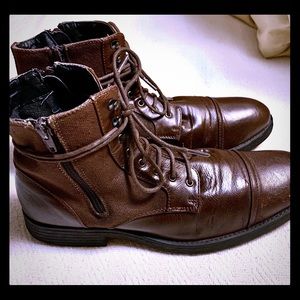 Robert Wayne Mens Ankle Boots Brown Lace Up 9.5 D